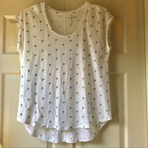 LOFT Linen T-Shirt w/ Palm Trees